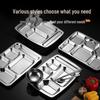 Kaiman 304 Stainless Steel 7-Compartment Cafeteria Meal Tray