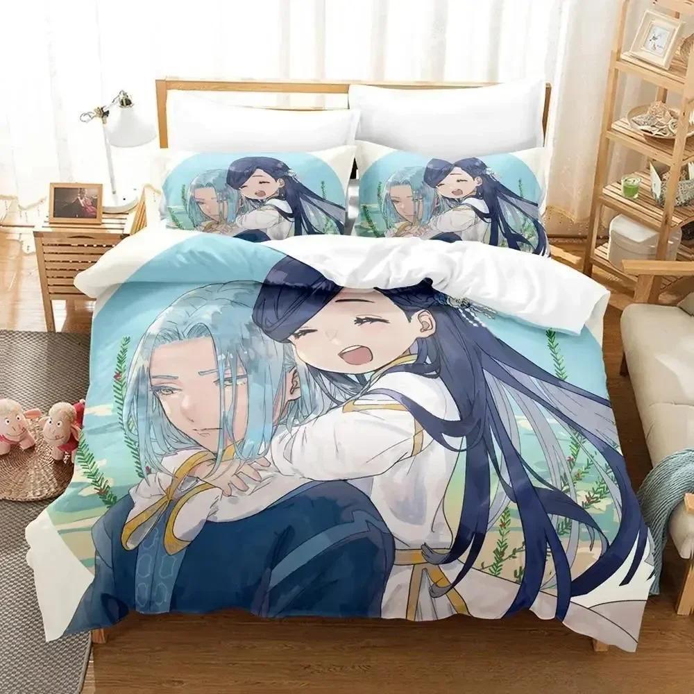 

Новый комплект постельного белья Ascendance of a Bookworm, комплект из трех предметов с рисунком из мультфильма «Аниме», для взрослых и детей, для спальни, пододеяльник, наборы с 3D-принтом, для девочек, кавайные 70x133cm 2pcs