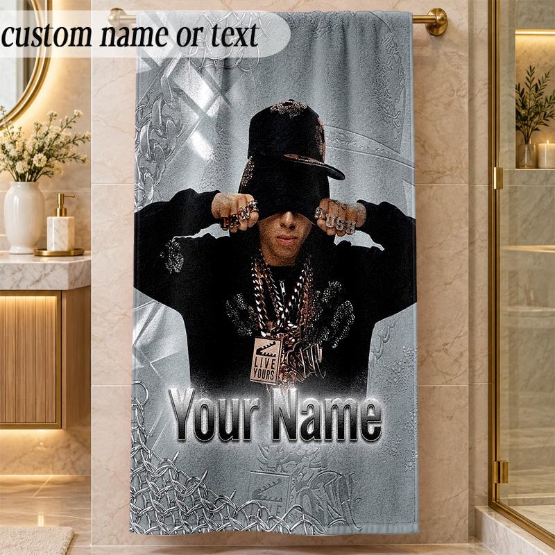 Beach TowelCentral Cee Custom Name Text Personalized Soft Towel for Beach Pool Indoor Home Decor Gift