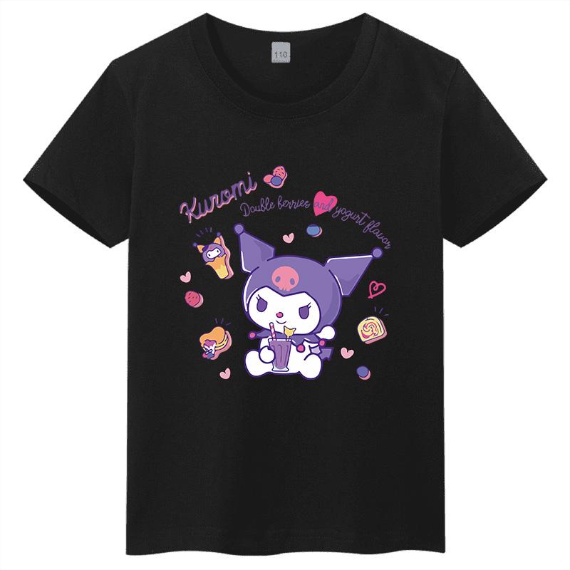 

Sanrio Family CUTE Kurumi Cute Printed Childrens TShirt Roundneck Pure Cotton Family Clothing for Parents and Children S