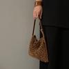 Vintage leopard print small tote bag underarm bag niche design bag 2025 daily slack shoulder messenger bag