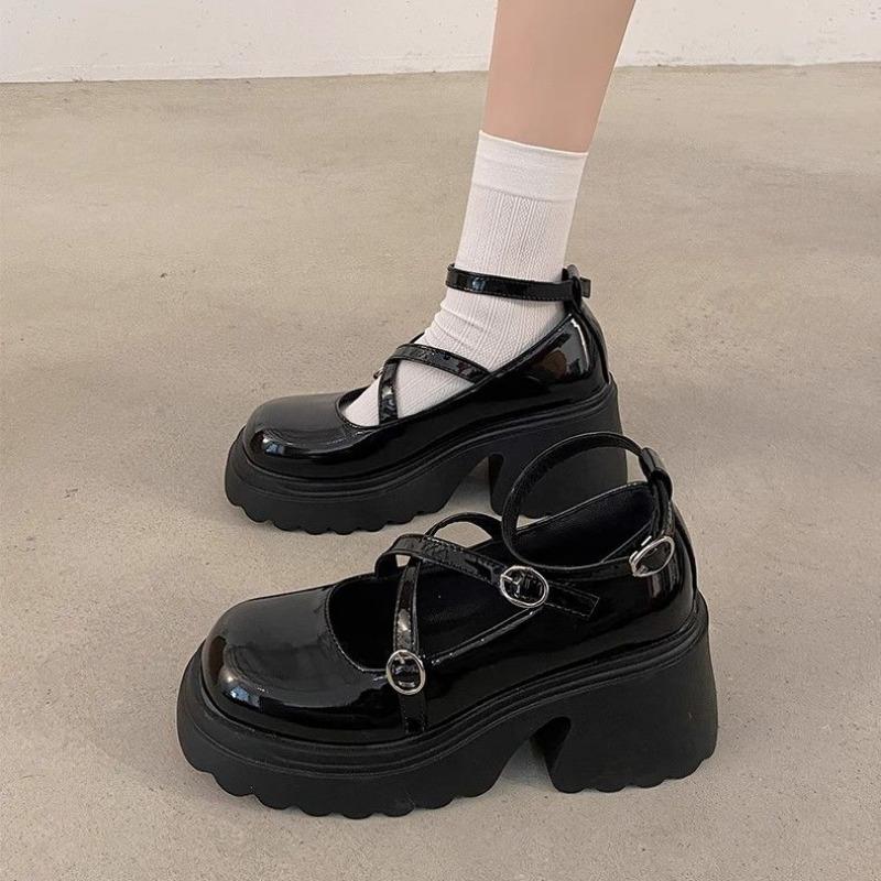 Fashion Women's Shoes Round Toe Block Heel Chunky Heels Japanese Style Lolita Mary Jane Kawaii Gothic Cute Evening Ladies Pumps Fashion