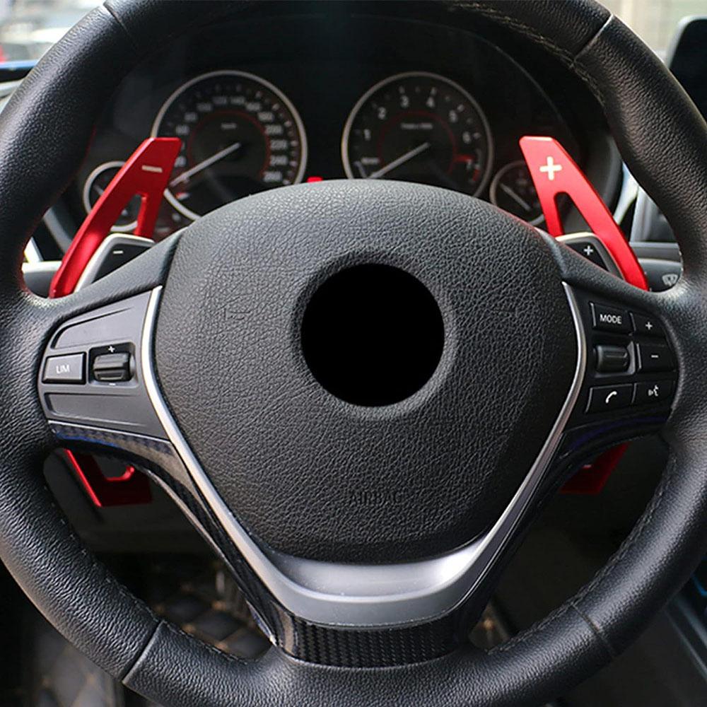 1 Pair Steering Wheel Paddle Shifter Extension Cover Red For BMW F22 F30 F31 F32