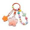 Acrylic Flower Keychain with Quicksand Charm Eye catching Moving Sand Keyring Keys Chain Ornament for Bag Phone Cover