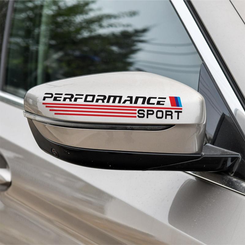 2pcs Performance Sport Sticker Vinyl Car Side Wing Rearview Mirror Badge Auto Part Decoration for BMW X1 X3 X4 X5 X6 X7 E46 E90