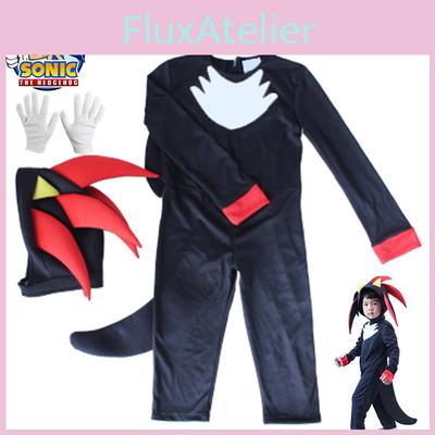 Combinaison Cosplay Sonic Costume d'Halloween pour Enfants avec Tissu Respirant