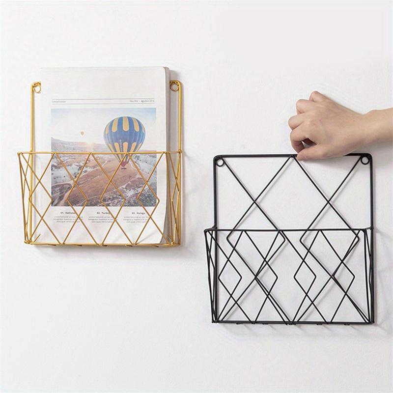 1PCS Metal Wall Mounted Magazines Newspaper Storage Rack for Home Office Books Newspapers Files Folder Display Stand