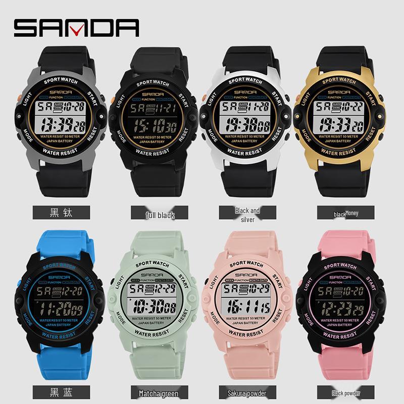 Sanda Unisex Multifunctional Electronic Sport Watch for Students