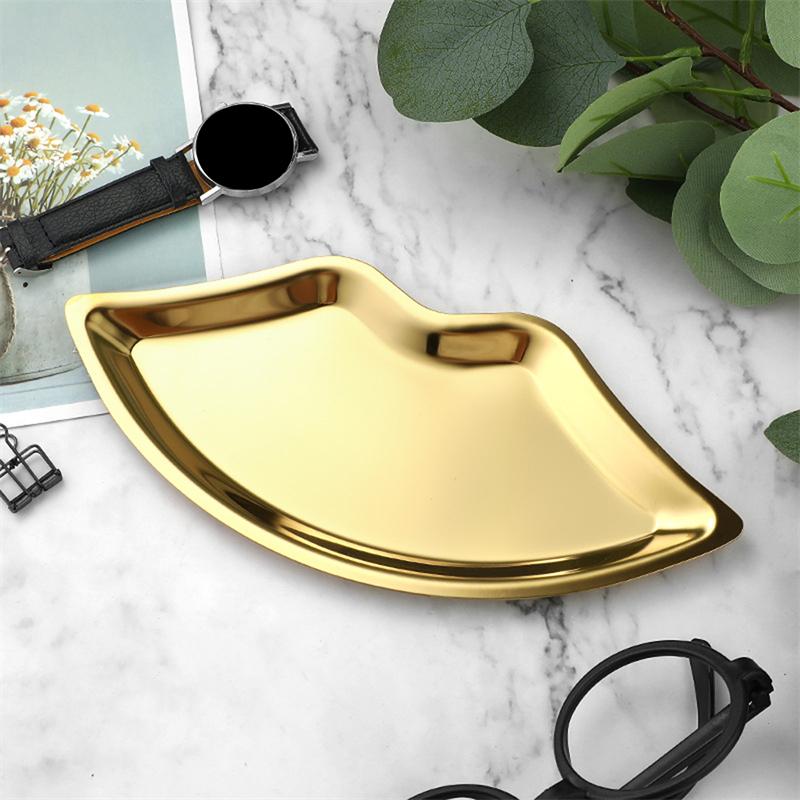 

Lip Shaped Jewelry Tray Household Cosmetics Girl Jewelry Storage Tray серебряный