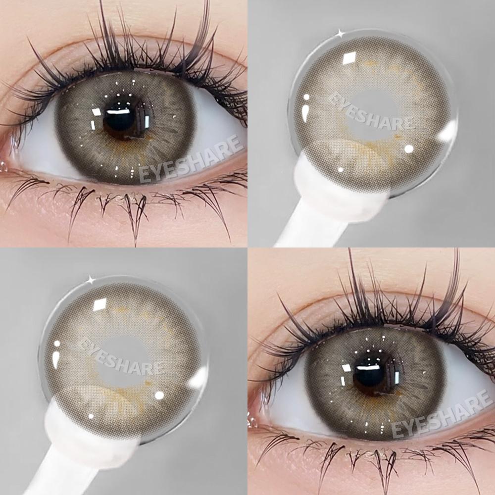 Eyeshare 1 Pair Miki Brown Contact Lenses Colored Lens Soft Contacts With Case Yearly Makeup