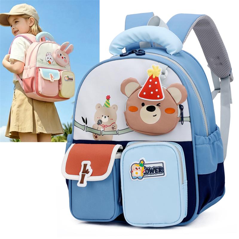 Bunny Bear Backpack Kindergarten Children's Schoolbag Boys And Girls Lightweight Backpack