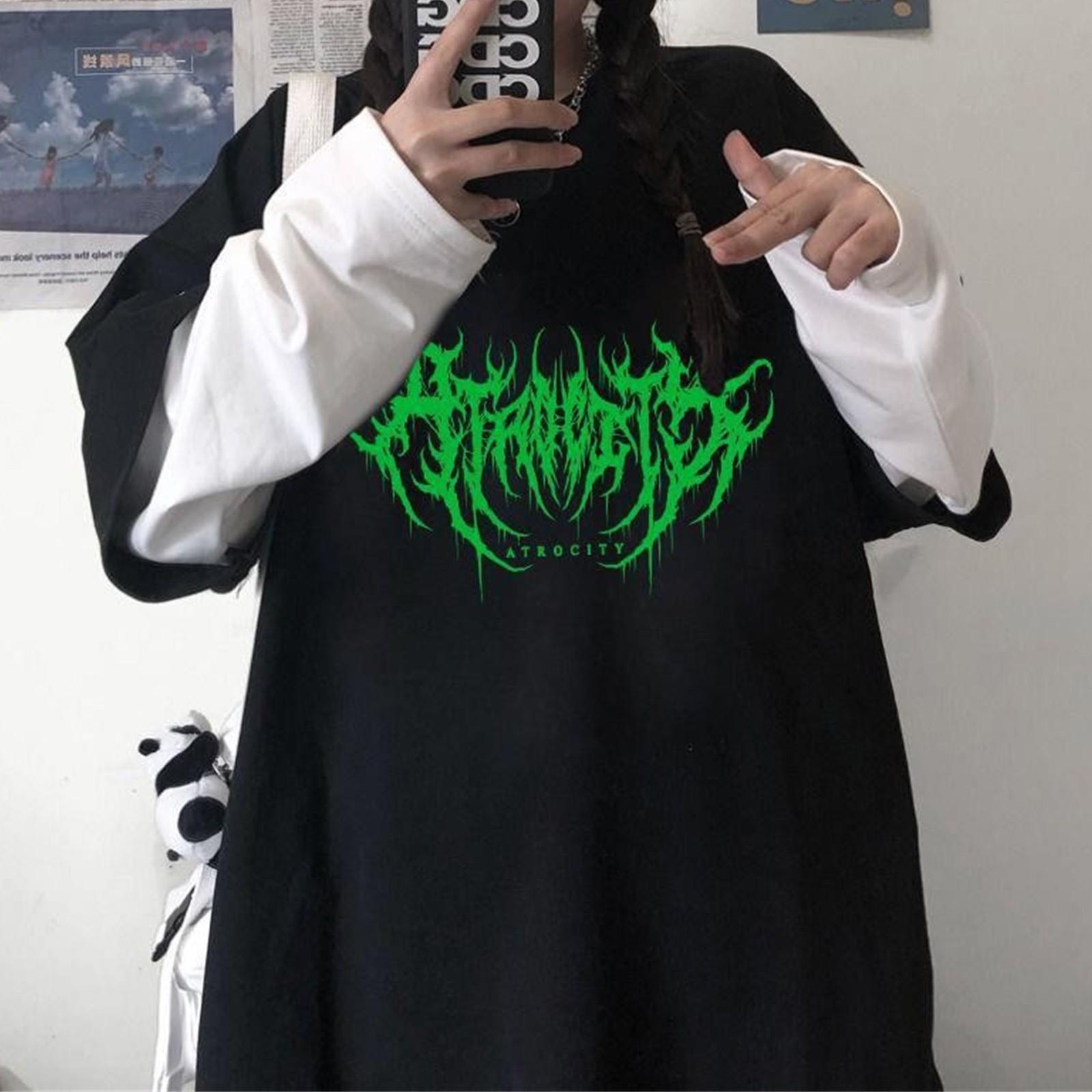 

Женская весенне-летняя футболка с принтом, свободного кроя, с круглым вырезом и длинным рукавом XL зелёный