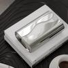 Nordic Luxury Stainless Steel Tissue Box for Living Room Desktop Tissue Holder Silver Plated Paper Storage Box
