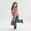 Girls' Sweet Jacquard Knit Cardigan