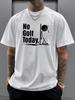 Men'S T-Shirt with Designed Personalized Letter Pattern Print - Comfortable Round Neck