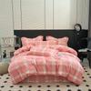 New Cotton Quilt Cover Plaid Yarn-dyed Washed Single Douvet Bed 160x210 220x240 Skin Friendly Comfortable Large Size Bedding
