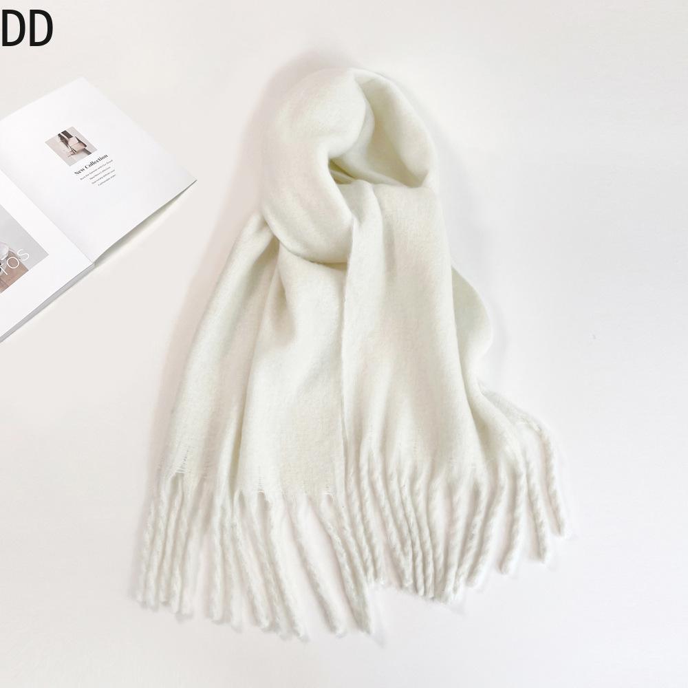 Chic Women Scarf Autumn Winter Mohair Versatile Luxury Green European Shawl Female Soft Warm Thermal Muffler Ladies Y2K Style