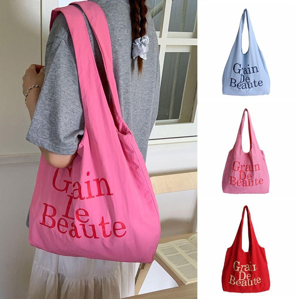 Korean Nylon Tote Bags Casual Commute Bag Ins Letter Shoulder Bag  Daily
