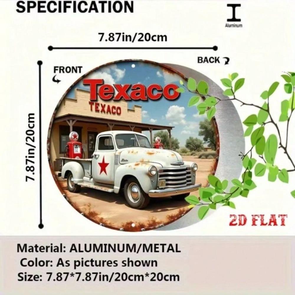 Vintage Texaco Gas Station Metal Poster, Retro Garage Wall Decor