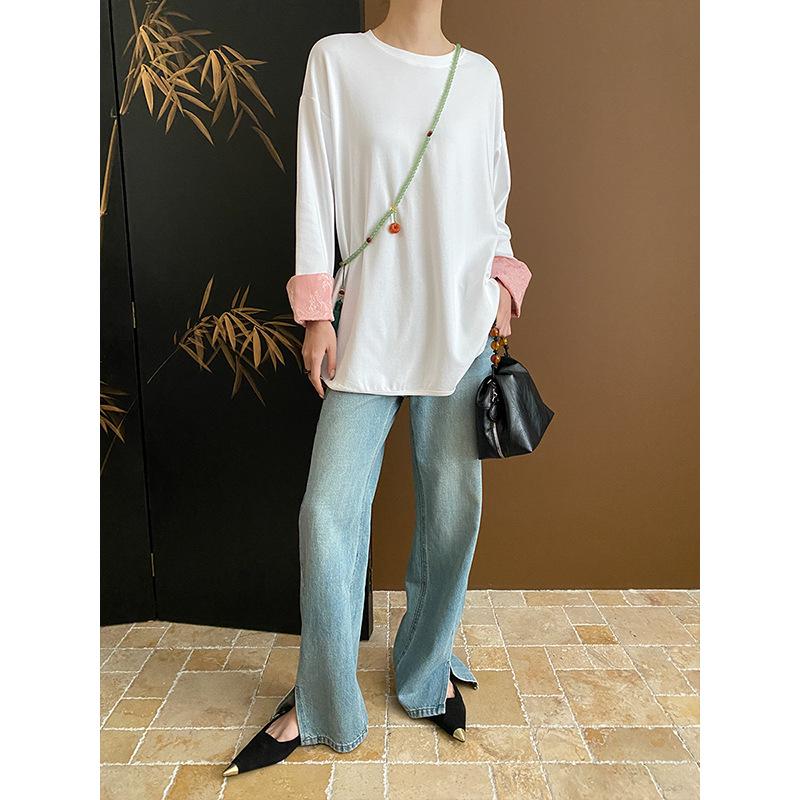 

Футболка с длинным рукавом с жаккардовым узором Sinan Retro One Size белый