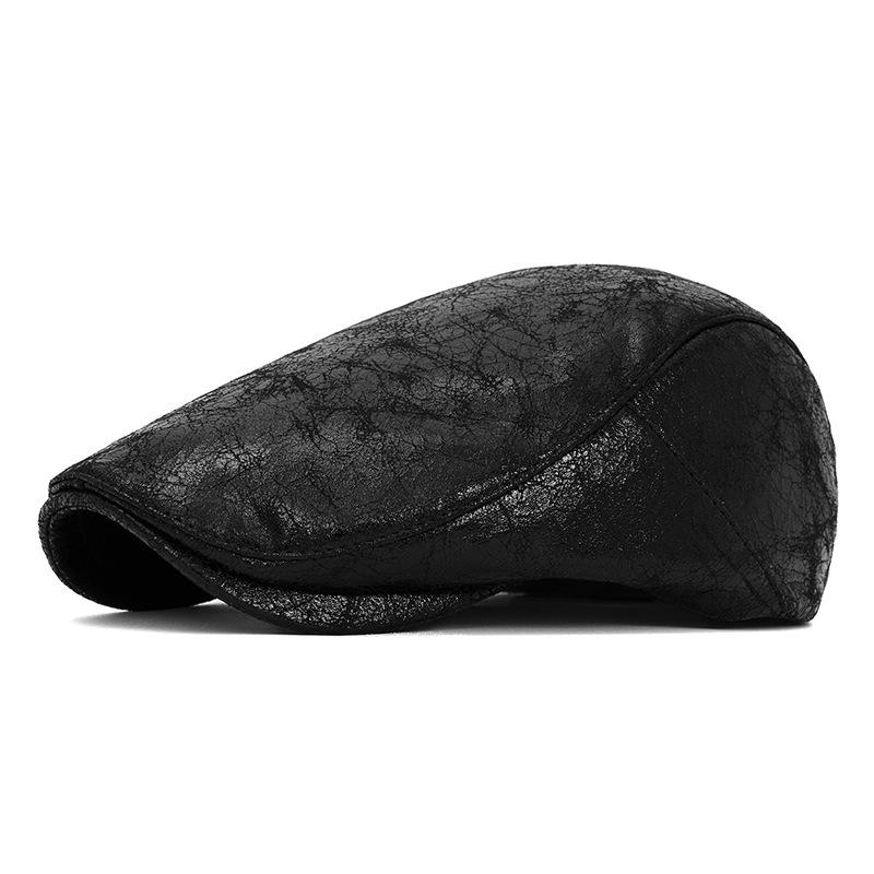 

Adjustable Forward Cap Autumn Winter Men British Cap Retro Beret Warm Newsboy Cap чорний