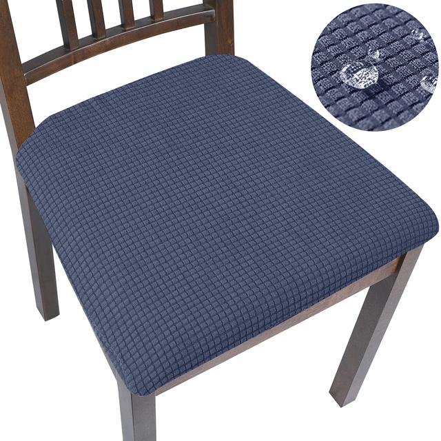 Waterproof Chair Cover Polar Fleece Stretch Cushion Dining Chair Cover Case Easy Install Furniture Protector 1 Pcs Home Decor