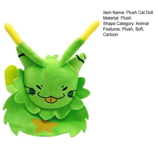 Plush Cat Doll Furry Alien Cat Stuffed Plushies Doll Toy Green Cat