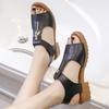 Fashion Women's Casual Low Heel Sandals Summer Retro Open Toes Comfortable Walking Sandals Non-slip Wear-resistant Women's Shoes Sandals