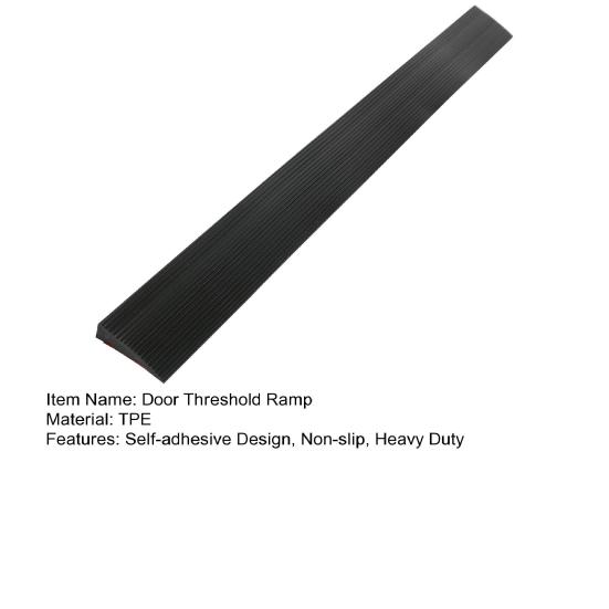 1/2/3 cm x 90 cm dørterskelrampe selvklebende sklisikker TPE rullestolrampe kraftig døråpninger barnevogn mobilitetsscooter elektrisk stolrampe