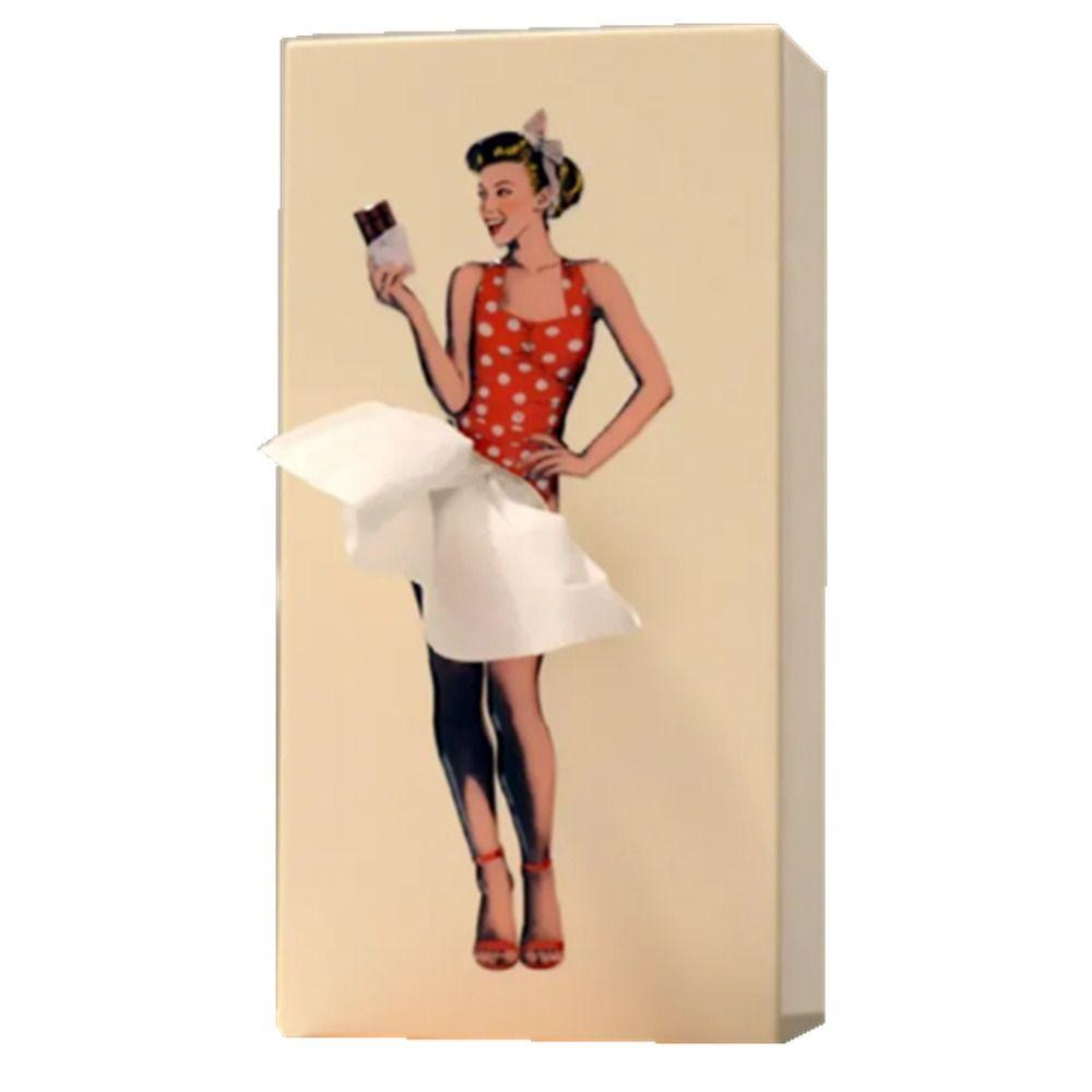 Retro Classy Girl Tissue Box Craft Ornaments Tissue Boxes Gifts Children's Funny Tissue Case  Car