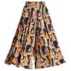 Summer Print Loose Floral Large Swing Open Leg Wide Leg Skirt High Waist Seven Inch Pants Big Foot Pants