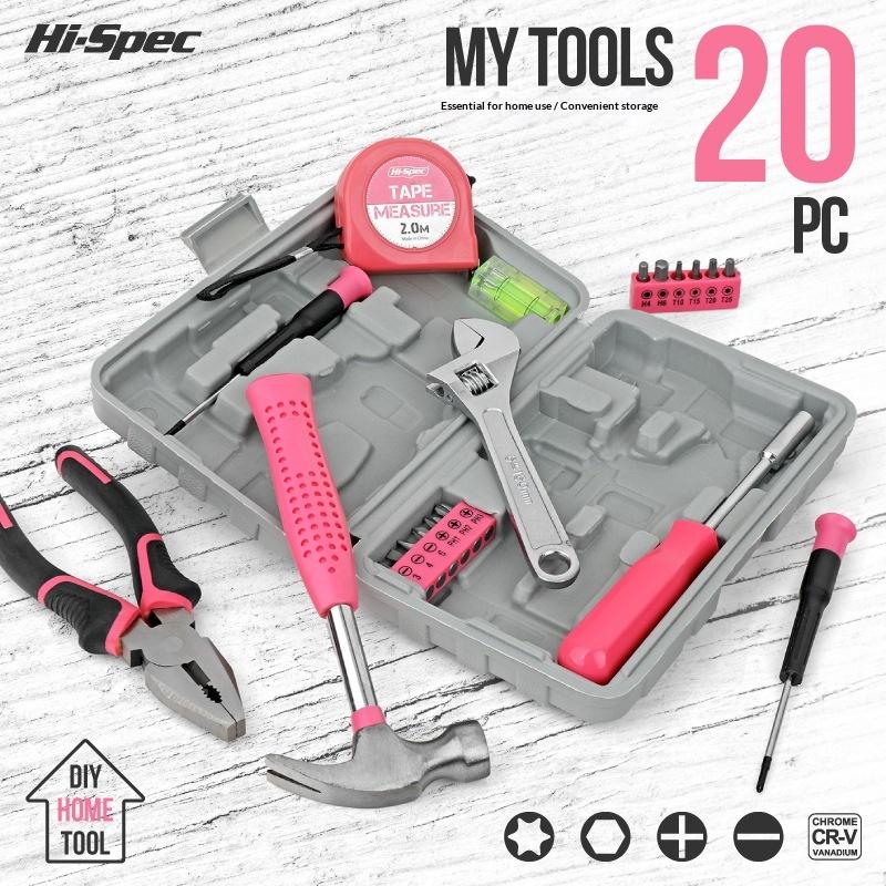 13/24Pcs Diy Tool Kit For Women Mini Home Toolbox Set With Hammer Pliers Wrench Screwdriver Basic Starter Tools