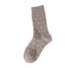 Polka Dot Wool Socks for Women In Autumn and Winter, Thickened Retro Mid-calf Pile Socks with Polka Dots