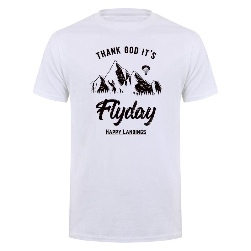 Funny Thank God Its Flyday Retro Paragliding Paraglider T Shirt Unisex Casual Tops Cotton Loose Oversized Tshirts DY