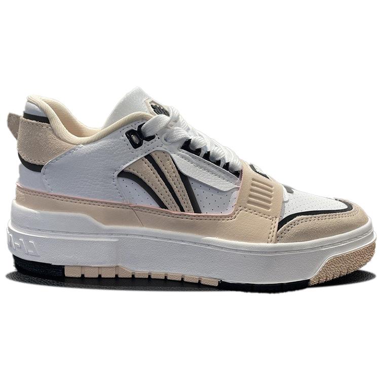 New LiNing Badfive 1 Slip Resistant, Abrasion Resistant, Lightweight Low Top Skateboard Shoes Women's White Pink ABCK004-1