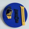 For Watch 9/8/7/SE Beveled Striped Silicone Gel Watch Band with Pin Buckle Sports-Style