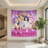 Anime Girl Wall Tapestry Kawaii Manga Aesthetic Room Decor Bedroom Dorm Art Poster Hanging Cute Pink Purple Backdrop Cloth