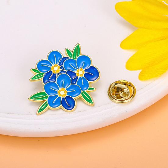 Brooch Pin Vibrant Color Peony Flower Leaves Shape Badge Clothing Decoration Sweaters Hats Bags Accessory