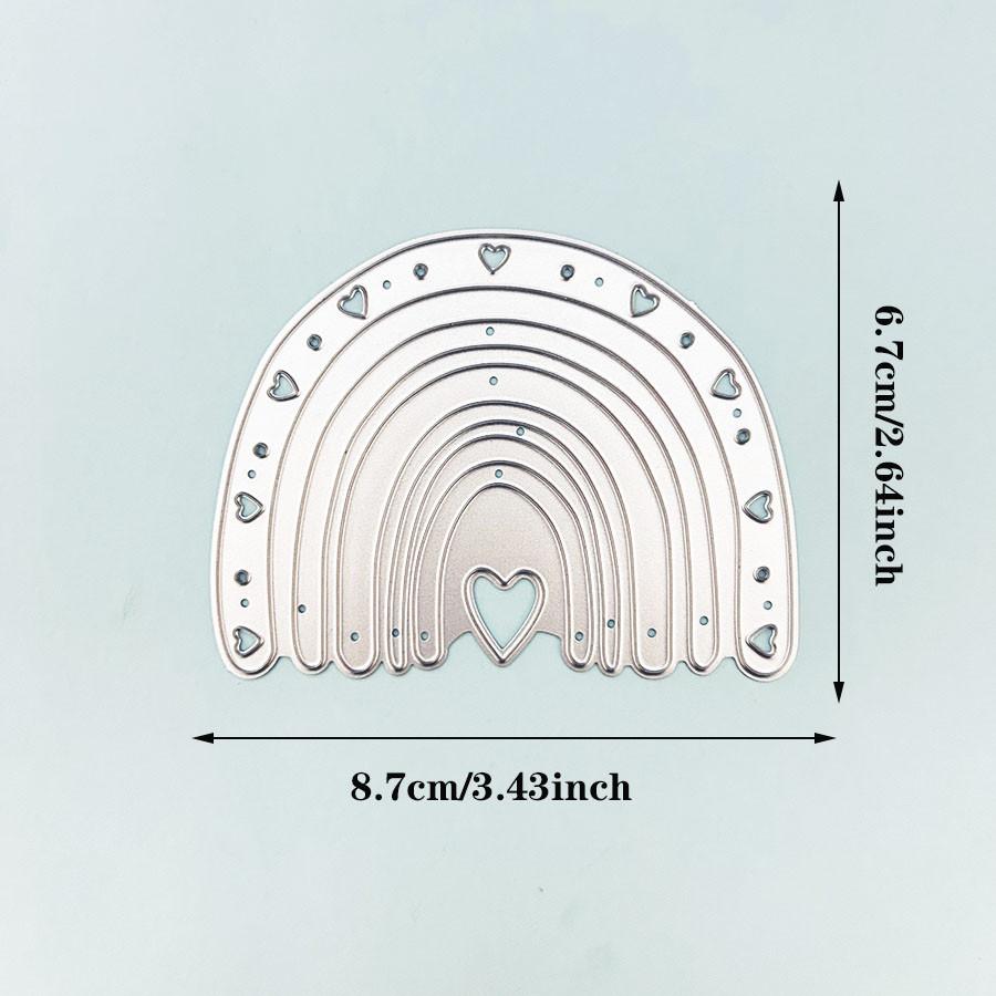 Rainbow Heart Metal Cutting Dies Stencil for DIY Scrapbooking Photo Album Embossing Paper Cards Crafts Diecuts