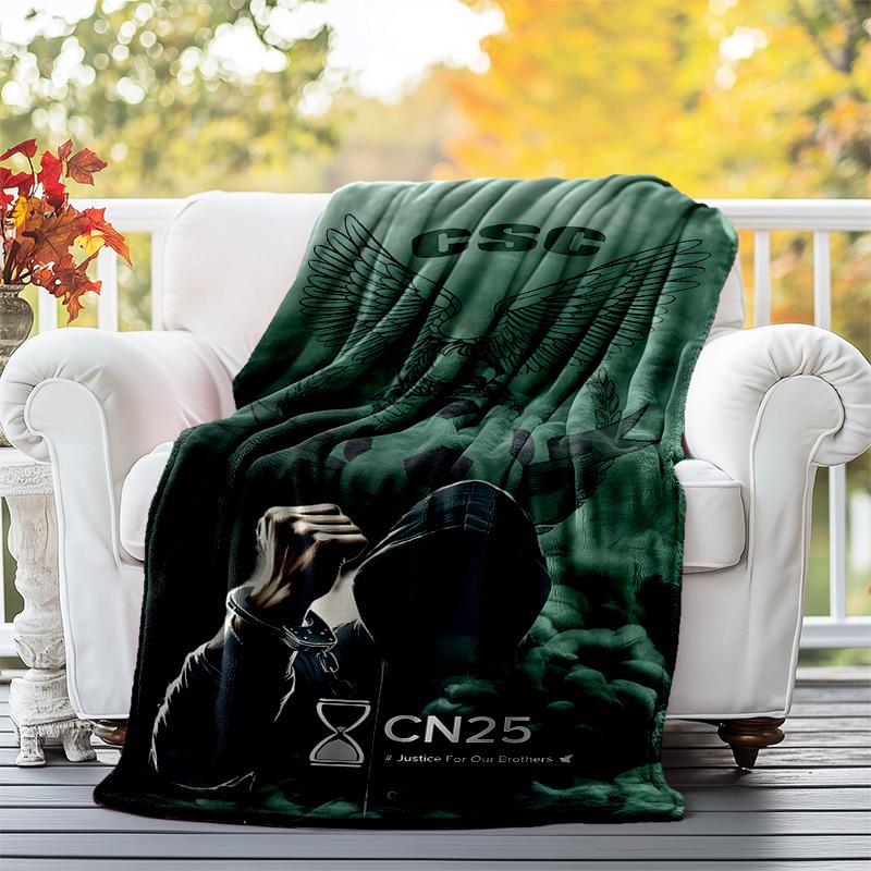 CSC Flannel Blanket Soft All-Season Throw, Design for Camping, Car Travel, Hiking Sofa, Bed, Office Perfect Gift for Parties