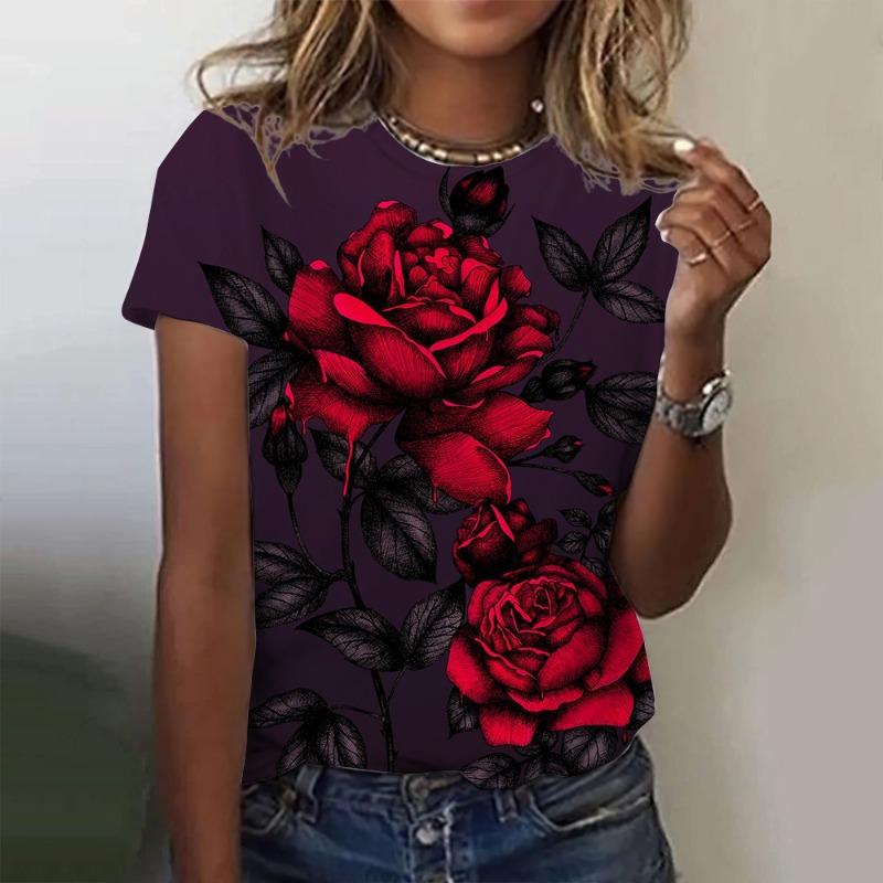 3D full printed outdoor street short sleeved summer casual XS