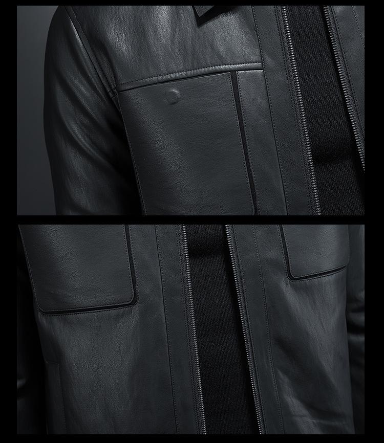 Men's 2025 Winter Motorcycle Leather Down Jacket
