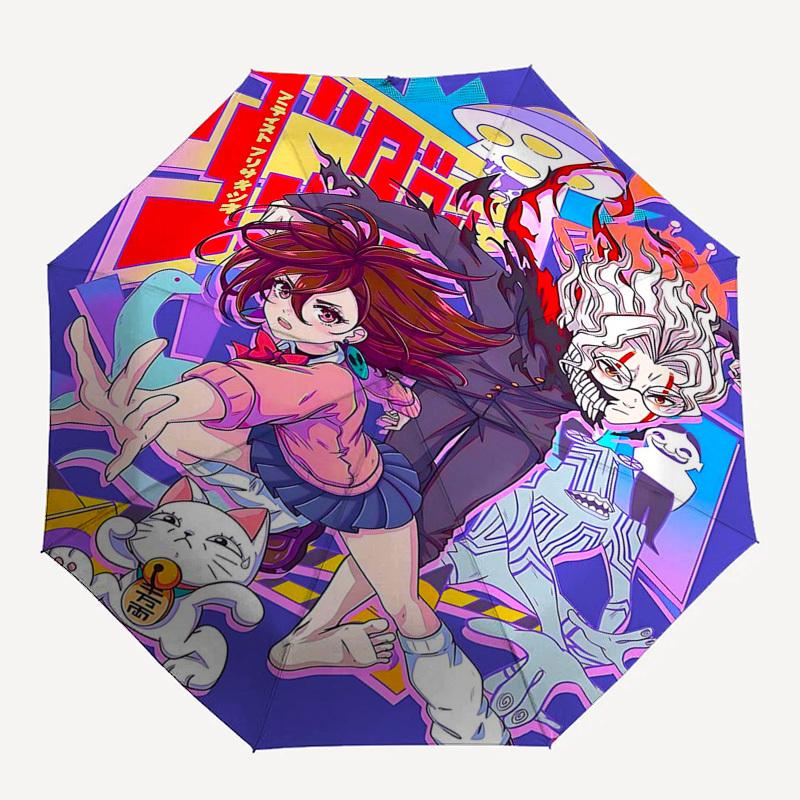 1pc Outdoor Umbrella with Demon Slayer Characters, Automatic Opening/Closing, Portable 3-Fold Design, 8-Rib Iron Frame - Perfect Gift for Fans, T