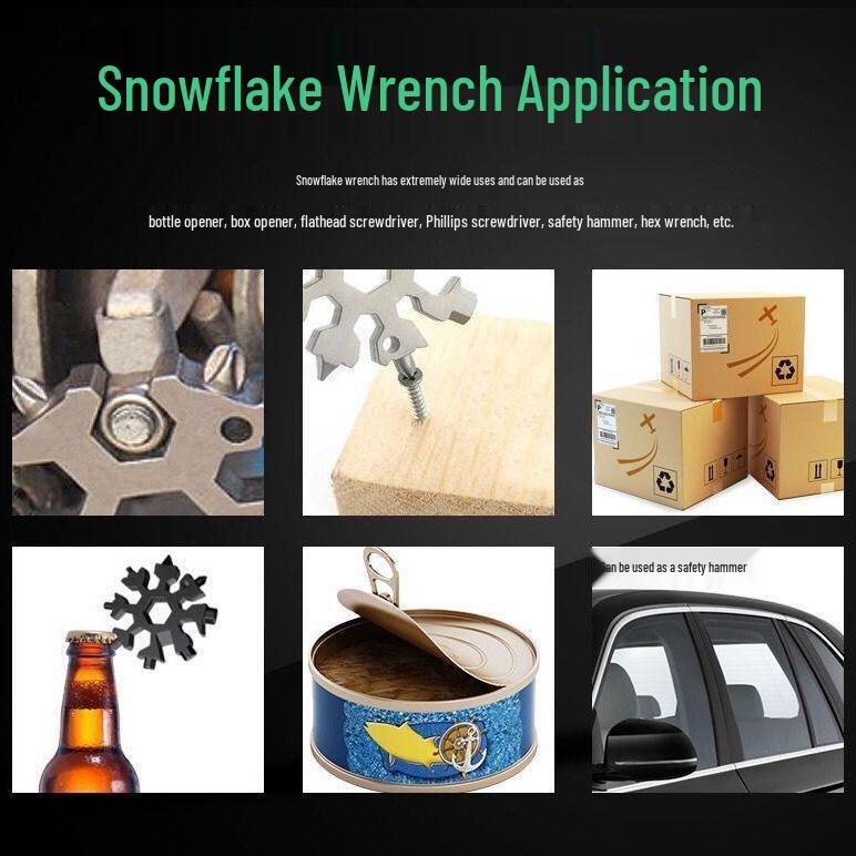 18-in-1 Lightweight Multifunctional Snowflake Wrench Tool