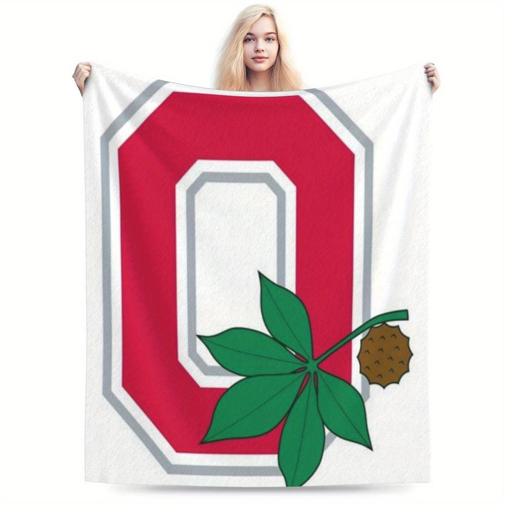 Ohio State University Blanket Soft and Warm Flannel Blanket Multifunctional Four Seasons Blanket Gift Blanket
