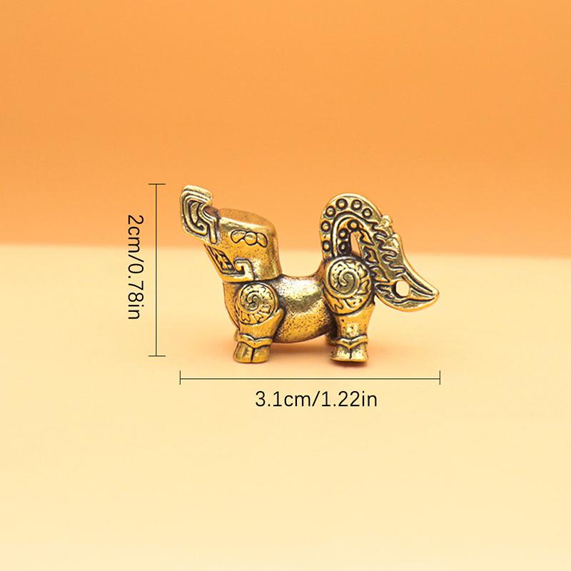 1Pcssanxingdui Brass Divine Beast Ornament Keychain Pendant Backpack Pendantgift Gift Tourism Commemoration