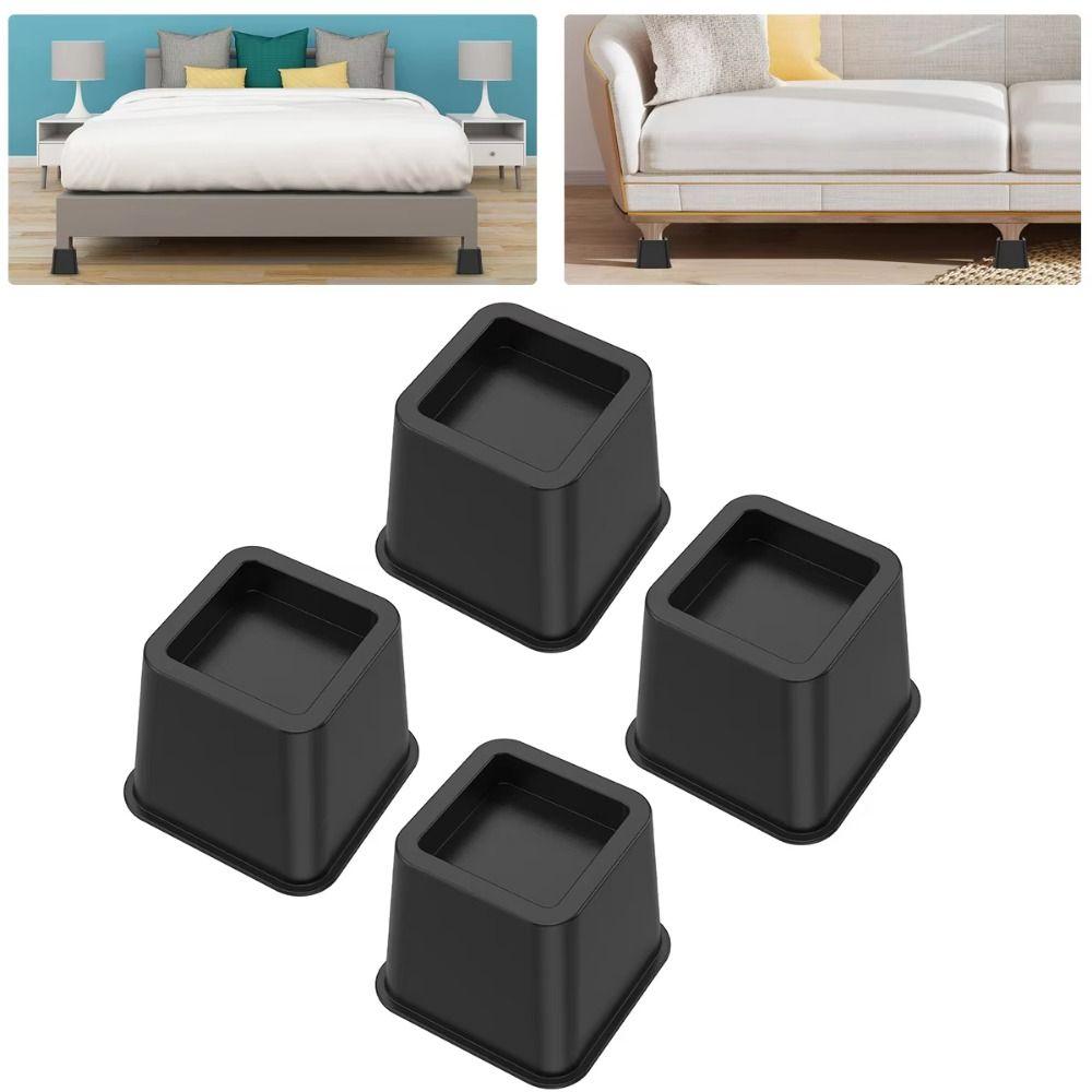 4Pcs Shock-Absorbing Bed Foot Pads Heavy Duty Table Lifters Sturdy Sofa Height Enhancers Cabinet