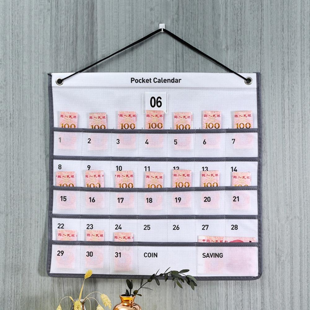 

Monthly Calendar Numbered Storage Bag Wall-mounted Calendar Bag New Chart Holder белый