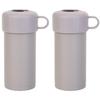 Wahei Freiz Set of Water Bottle Purple Stainless Vacuum Fortec 2-Piece 350-650ml Medium-Sized Hot/Cold Holders, Gray, Steel, Insulated, AMH-1707