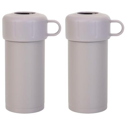 Wahei Freiz Set of Water Bottle Purple Stainless Vacuum Fortec 2-Piece 350-650ml Medium-Sized Hot/Cold Holders, Gray, Steel, Insulated, AMH-1707